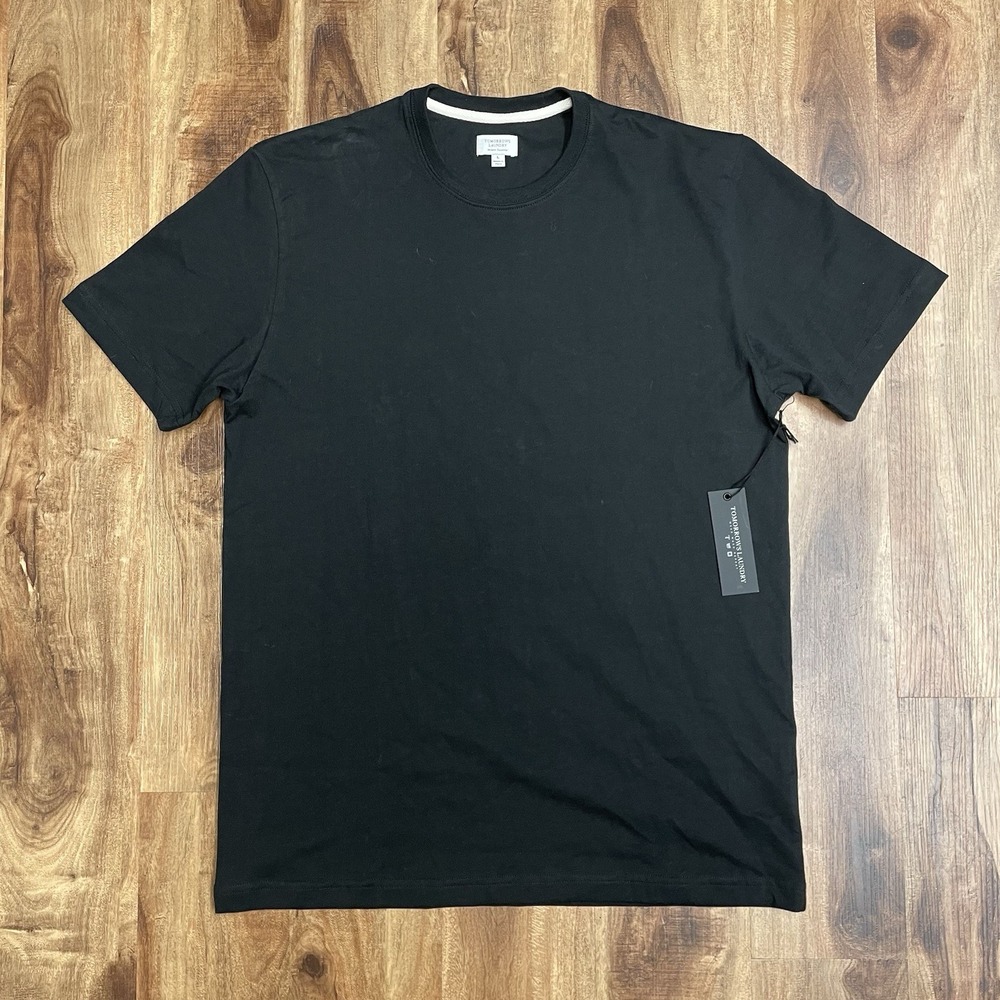 Tomorrows Laundry Men's Large Black Modern Fit Tee T-shirt, Essential Tee